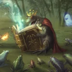 Grenouille de la bannière de CoCyclics - Une grenouille raconte une histoire à d'autres grenouilles qui l'écoutent.